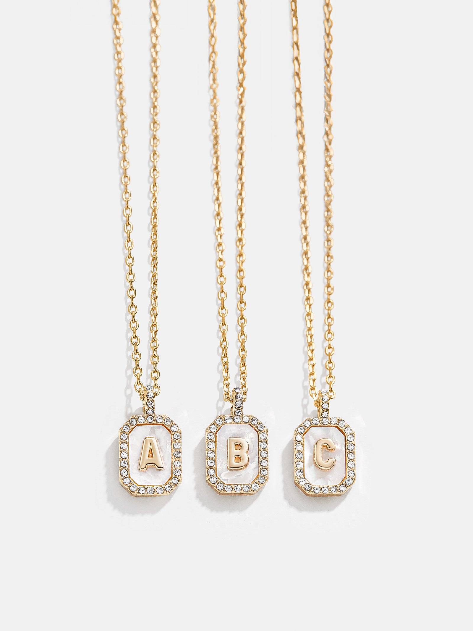 Gold & Mother of Pearl Initial Necklace - Mother Of Pearl