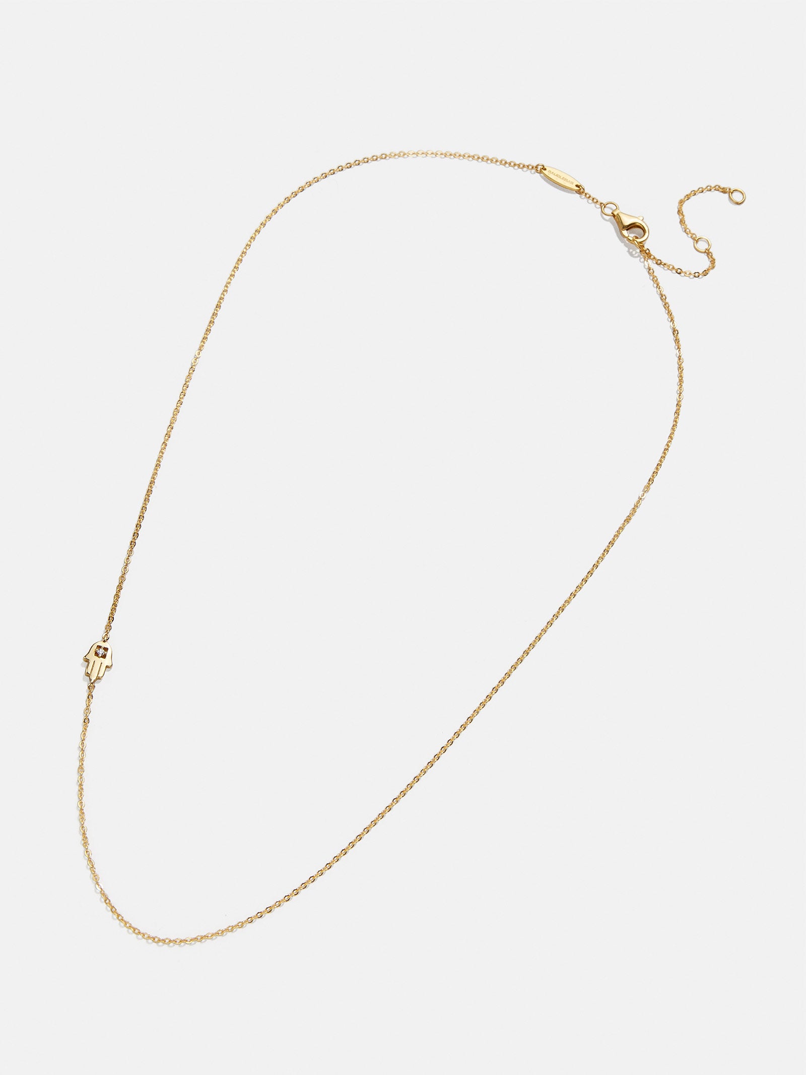 18K Gold Asymmetrical Hamsa Necklace - Hamsa - Image 3