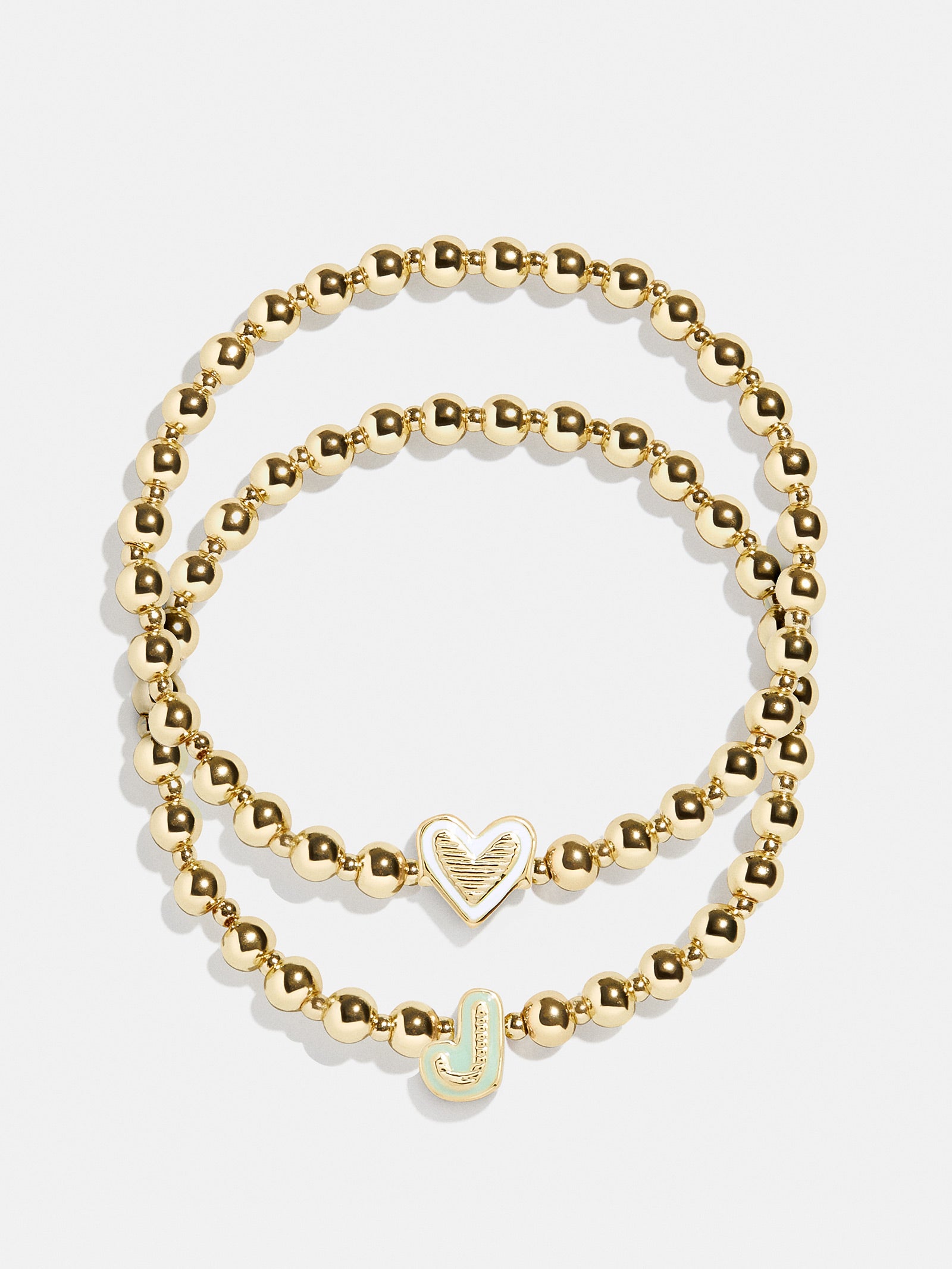 Initial & Heart Kids' Pisa Bracelet Set - Gold - Image 13