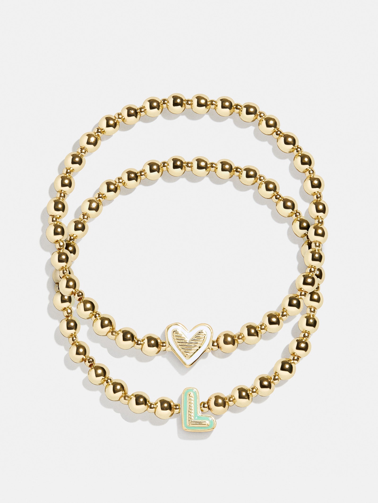 Initial & Heart Kids' Pisa Bracelet Set - Gold - Image 15