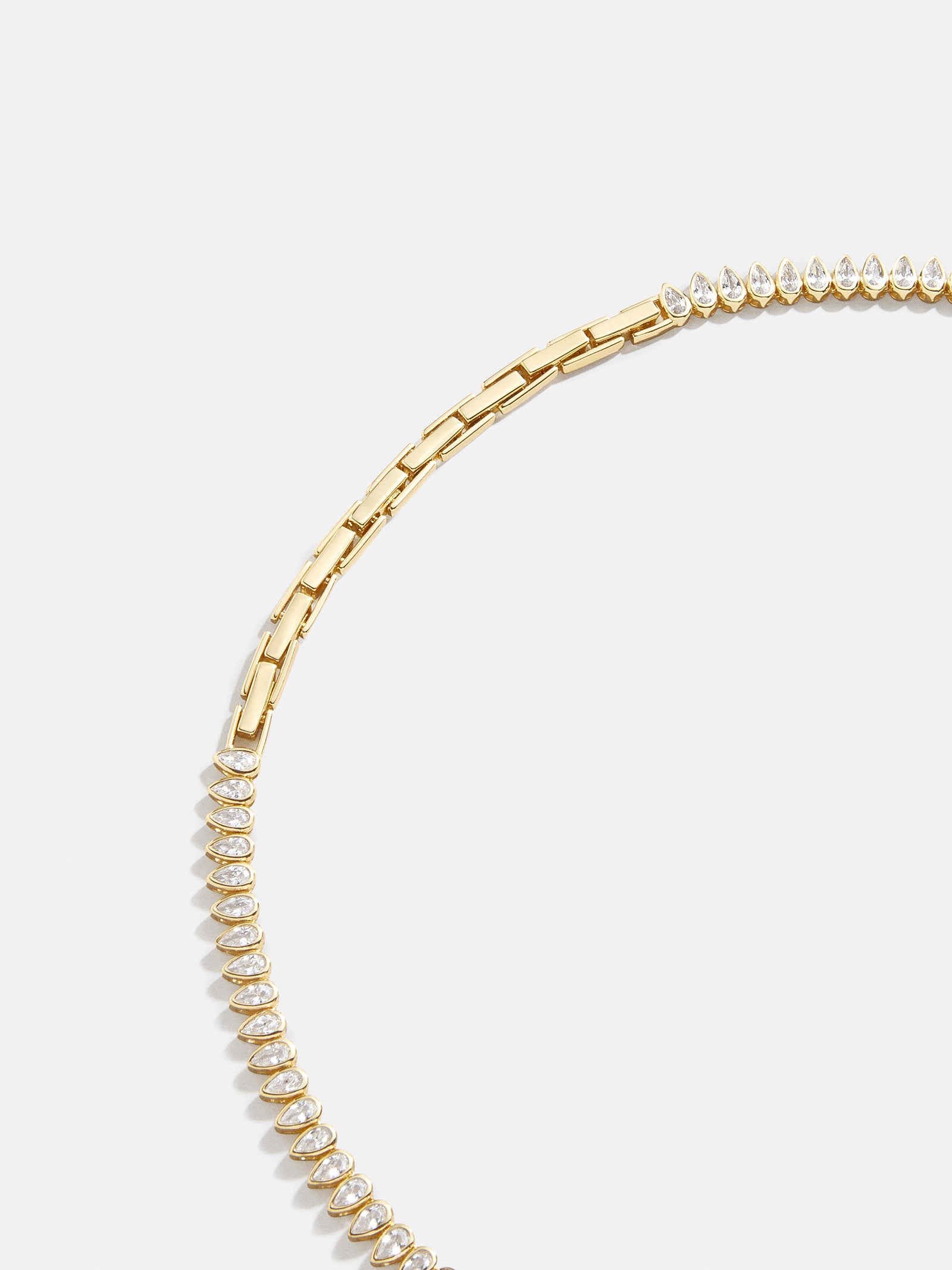 Julia 18K Gold Adjustable Tennis Necklace - Gold/Pav?? - Image 8