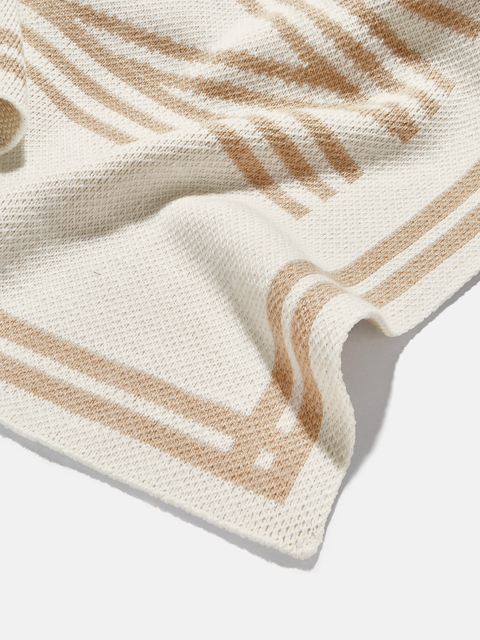 Your Name In Stripes Custom Blanket - Beige/Tan - Image 4