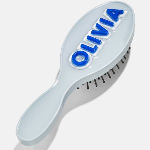 Mini Block Font Custom Hair Brush - Pale Blue/Cobalt Blue