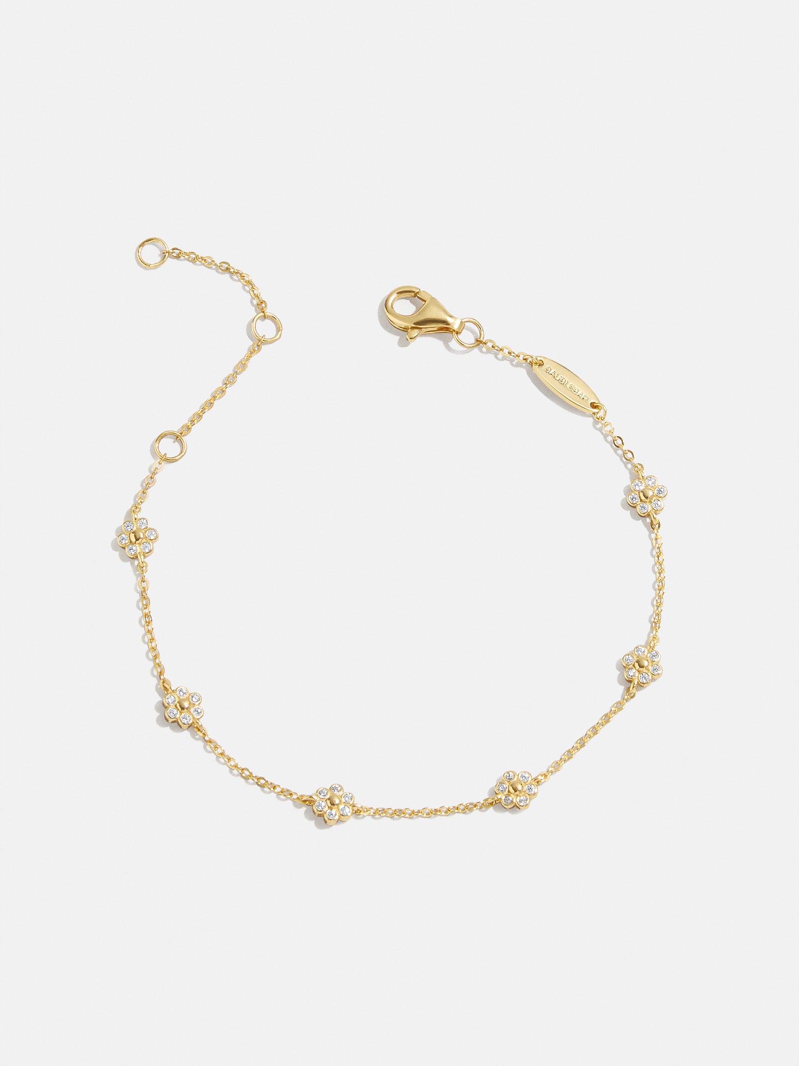 Petunia 18K Gold Bracelet - Clear Flower - Image 3