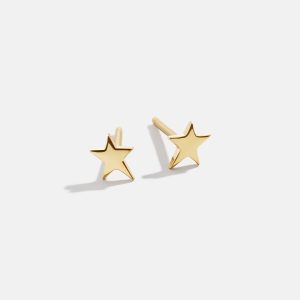 18K Gold Celestial Delicate Stud - Star