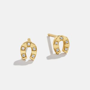 Evangeline 18K Gold Earrings - Horseshoe