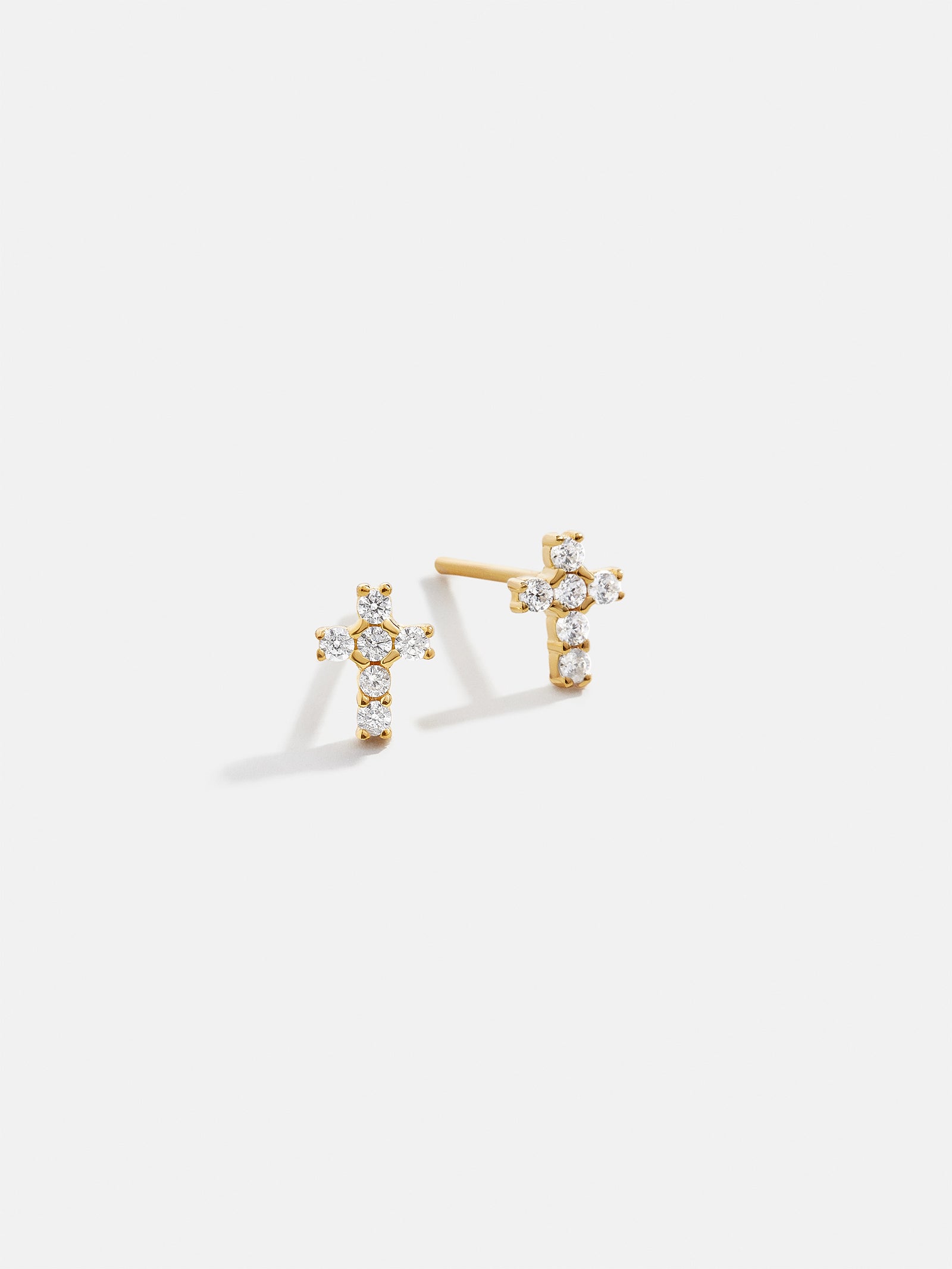 Christina 18K Gold Earrings - Pav?? Cross