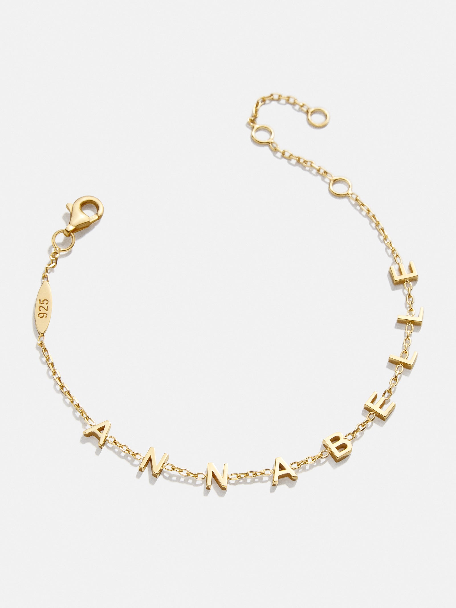Mini 18K Gold Custom Spaced Letter Name Bracelet - 18K Gold - Image 3