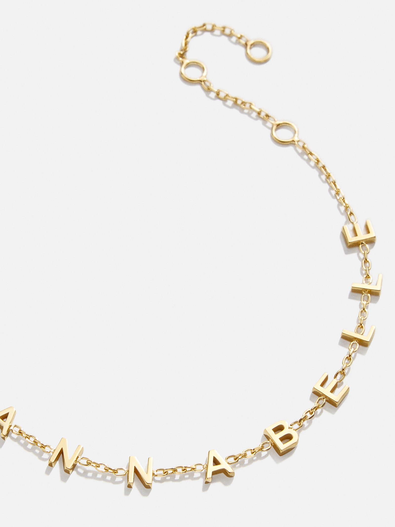 Mini 18K Gold Custom Spaced Letter Name Bracelet - 18K Gold