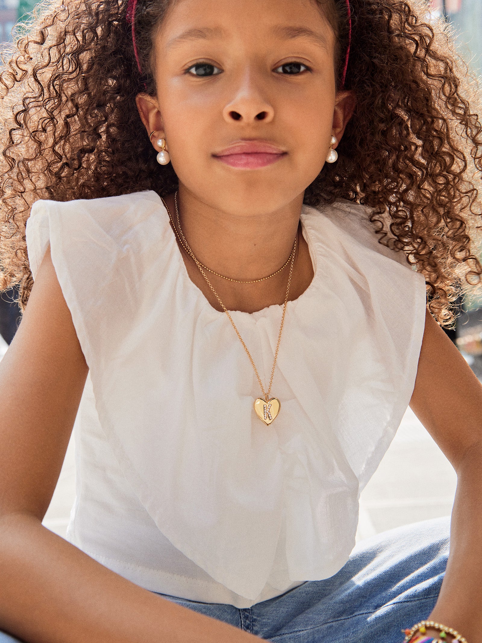 Little Love Kids' Initial Heart Necklace - Gold - Image 2