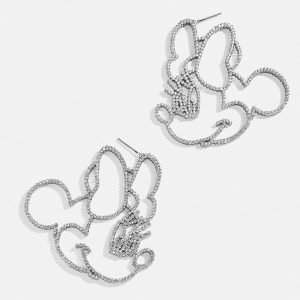 Disney Minnie Mouse Silver Outline Earrings - Minnie Mouse