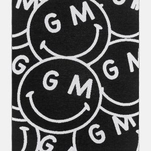 Show Me A Smile Custom Blanket - Black/White