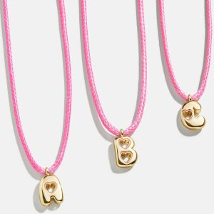 Pretty in Pink Kids Initial Necklace - Light Pink