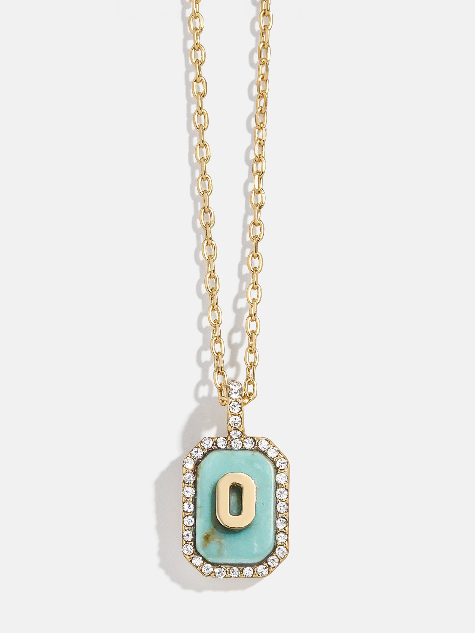 Gold & Turquoise Initial Necklace - Turquoise Stone - Image 17