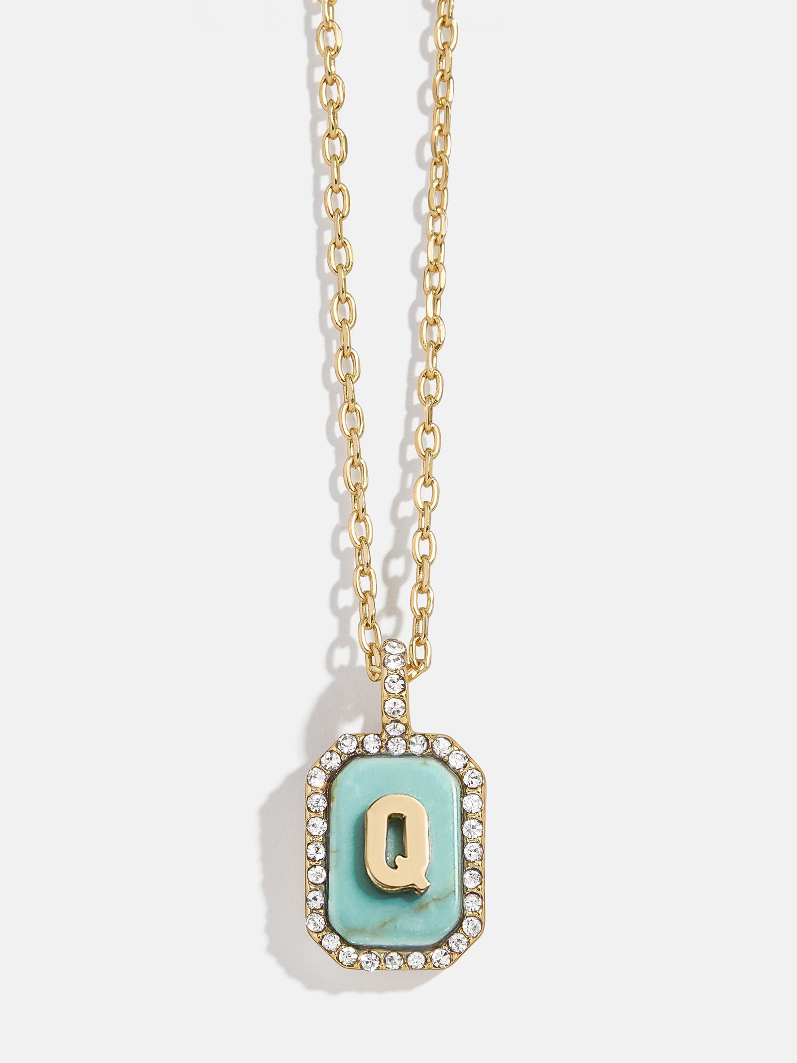 Gold & Turquoise Initial Necklace - Turquoise Stone - Image 19