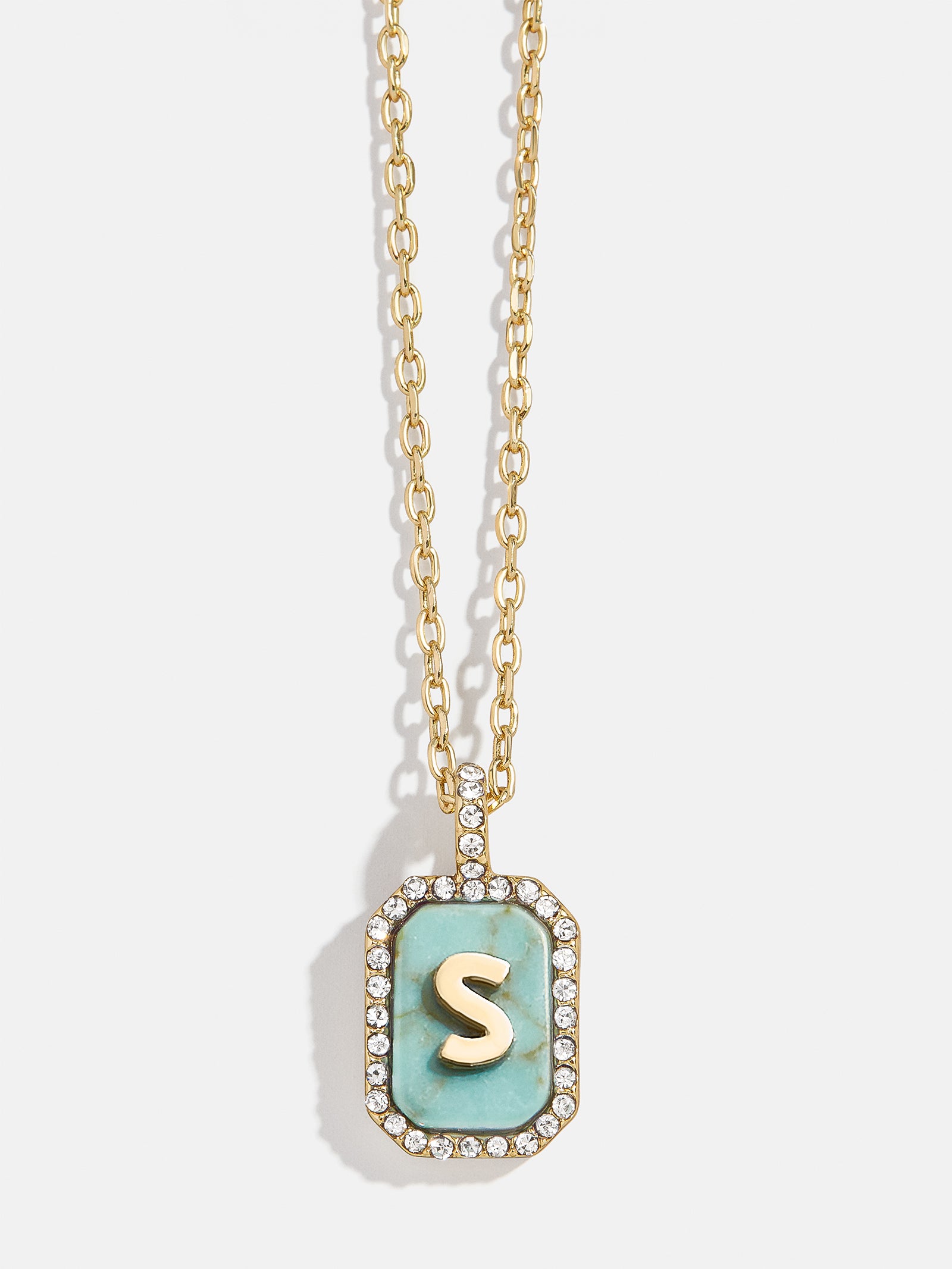 Gold & Turquoise Initial Necklace - Turquoise Stone - Image 21