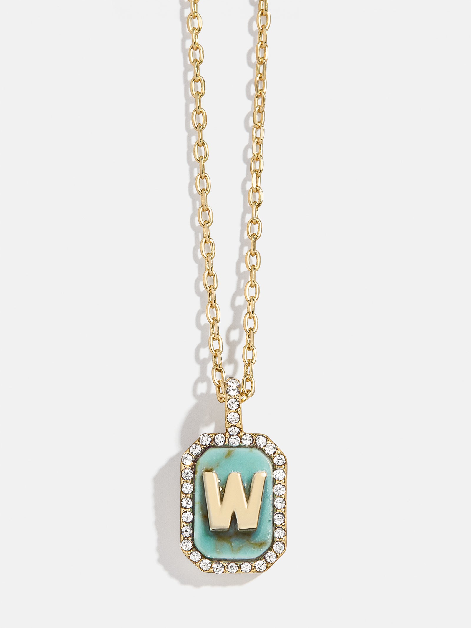 Gold & Turquoise Initial Necklace - Turquoise Stone - Image 25