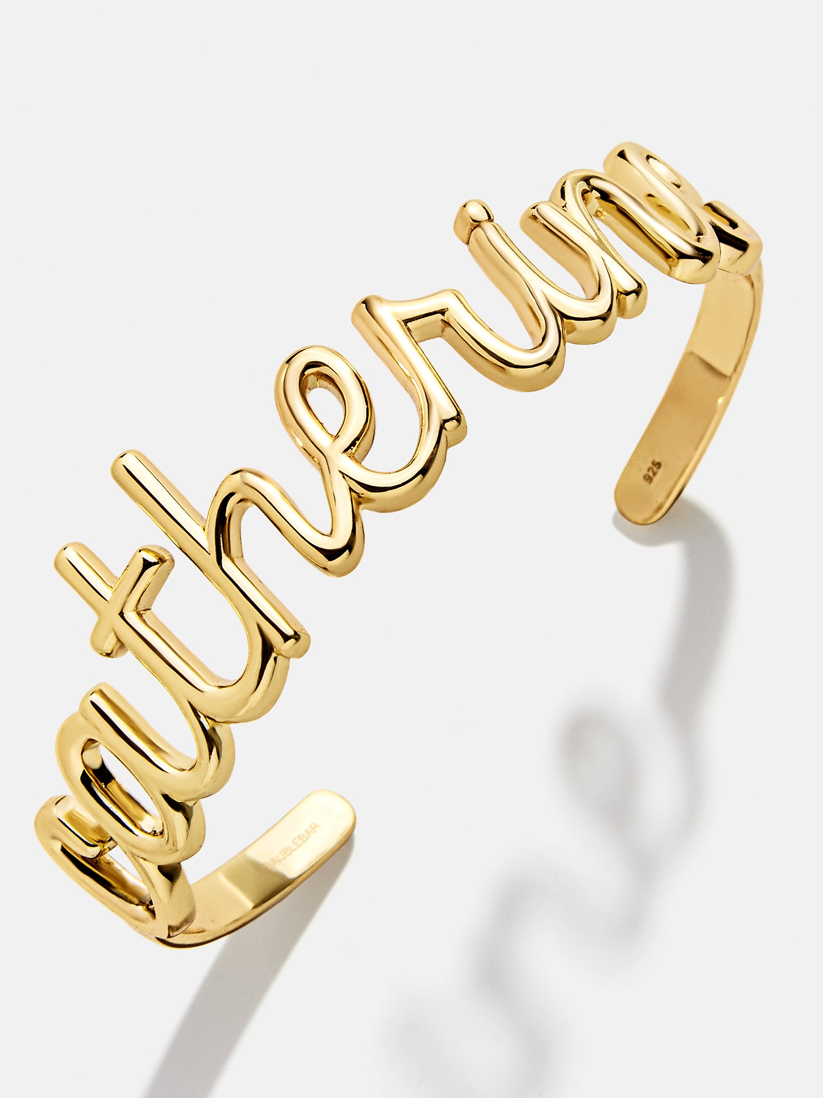 18K Gold Custom Nameplate Cuff Bracelet - 18K Gold - Image 4
