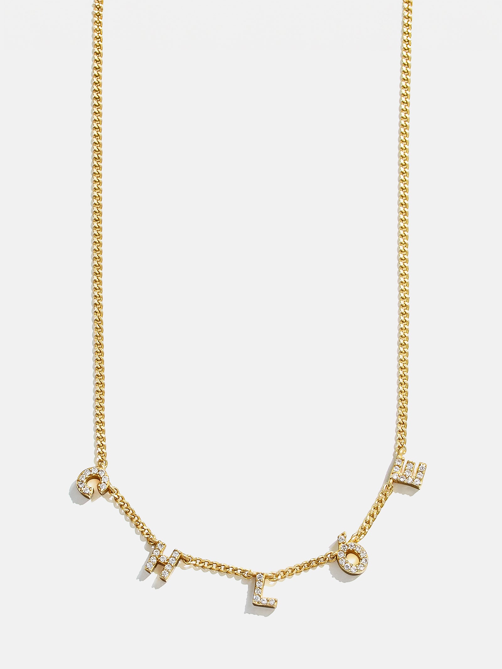 Mini 18K Gold Spaced Letter Custom Name Necklace - 18K Gold - Image 5