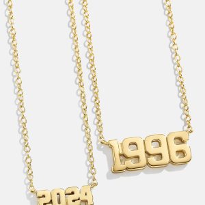 18K Gold Varsity Font Custom Number Necklace - Varsity Font Numbers
