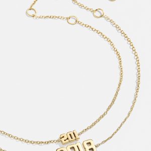 18K Gold Varsity Font Custom Number Bracelet - Varsity Font Numbers