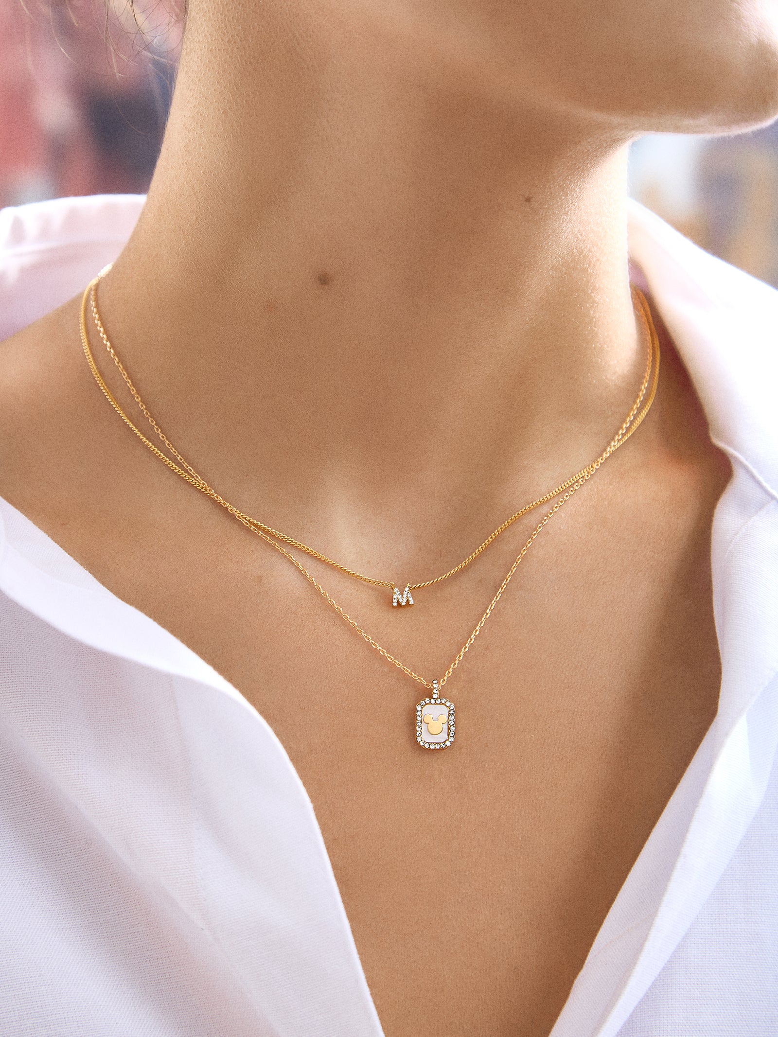 Mickey Mouse Disney Pav?? Pendant Necklace - Gold/Pav?? - Image 2