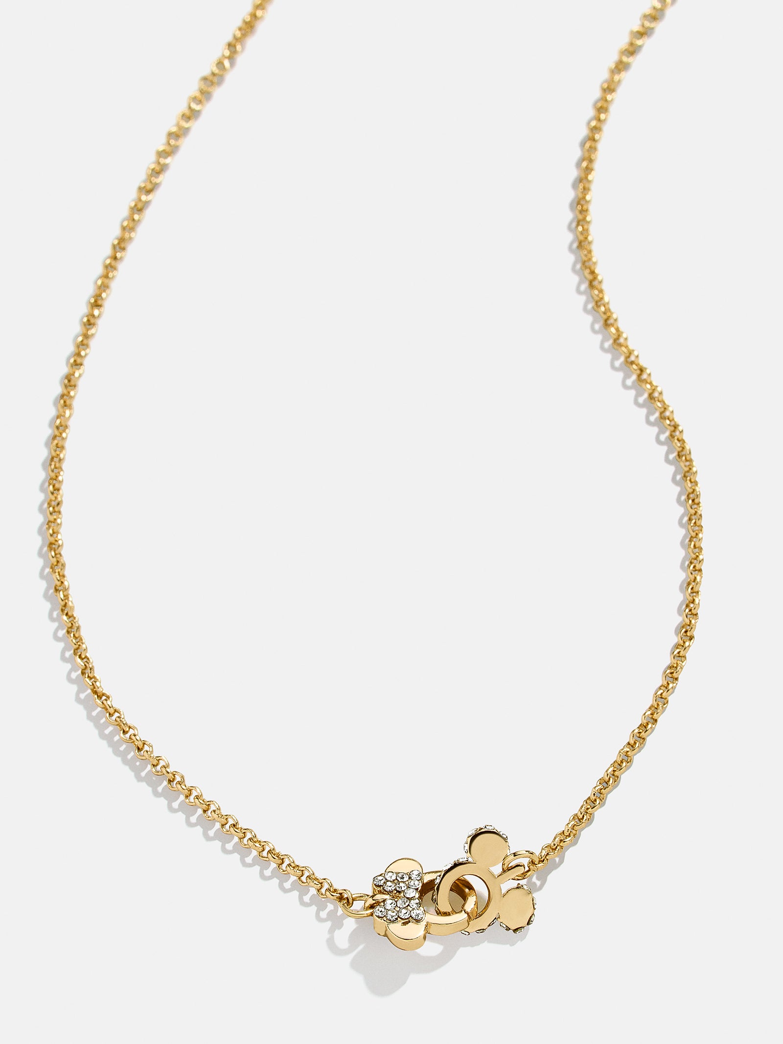 Mickey Mouse & Minnie Mouse Disney Better Half Necklace - Gold/Pav??