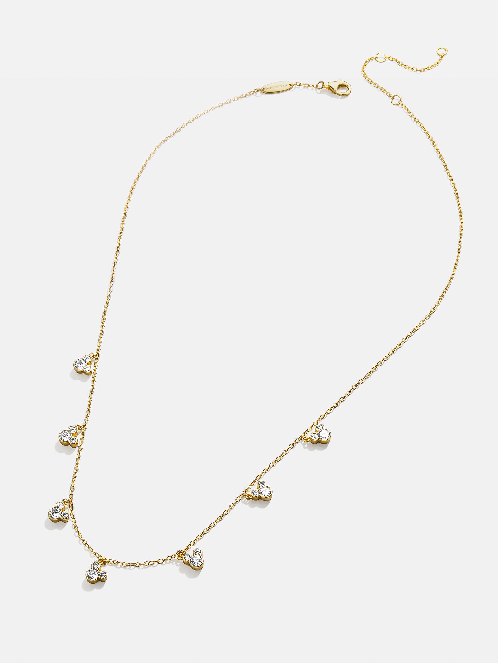 Mickey Mouse Disney 18K Gold Plated Sterling Silver Repeating Necklace - Gold/Pav?? - Image 3