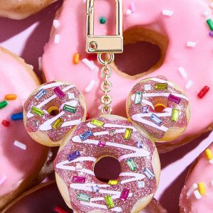 Mickey Mouse Disney Donut Bag Charm - Disney Pink Donut Bag Charm
