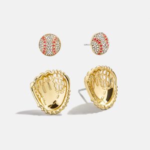 Perfect Catch Earring Set - Baseball