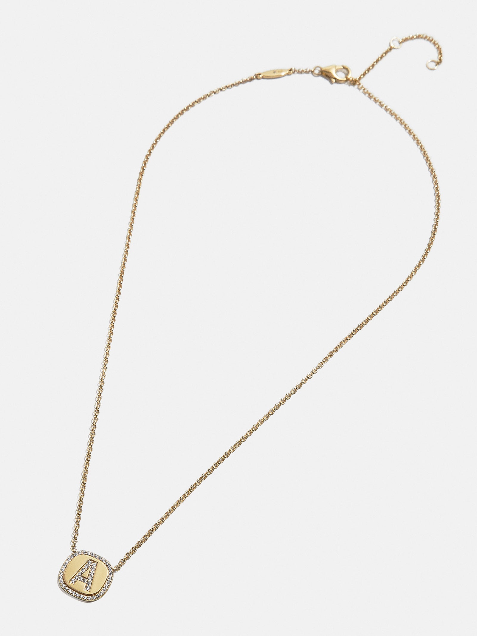 18K Gold Initial Pendant Necklace - Gold/Pav?? - Image 3