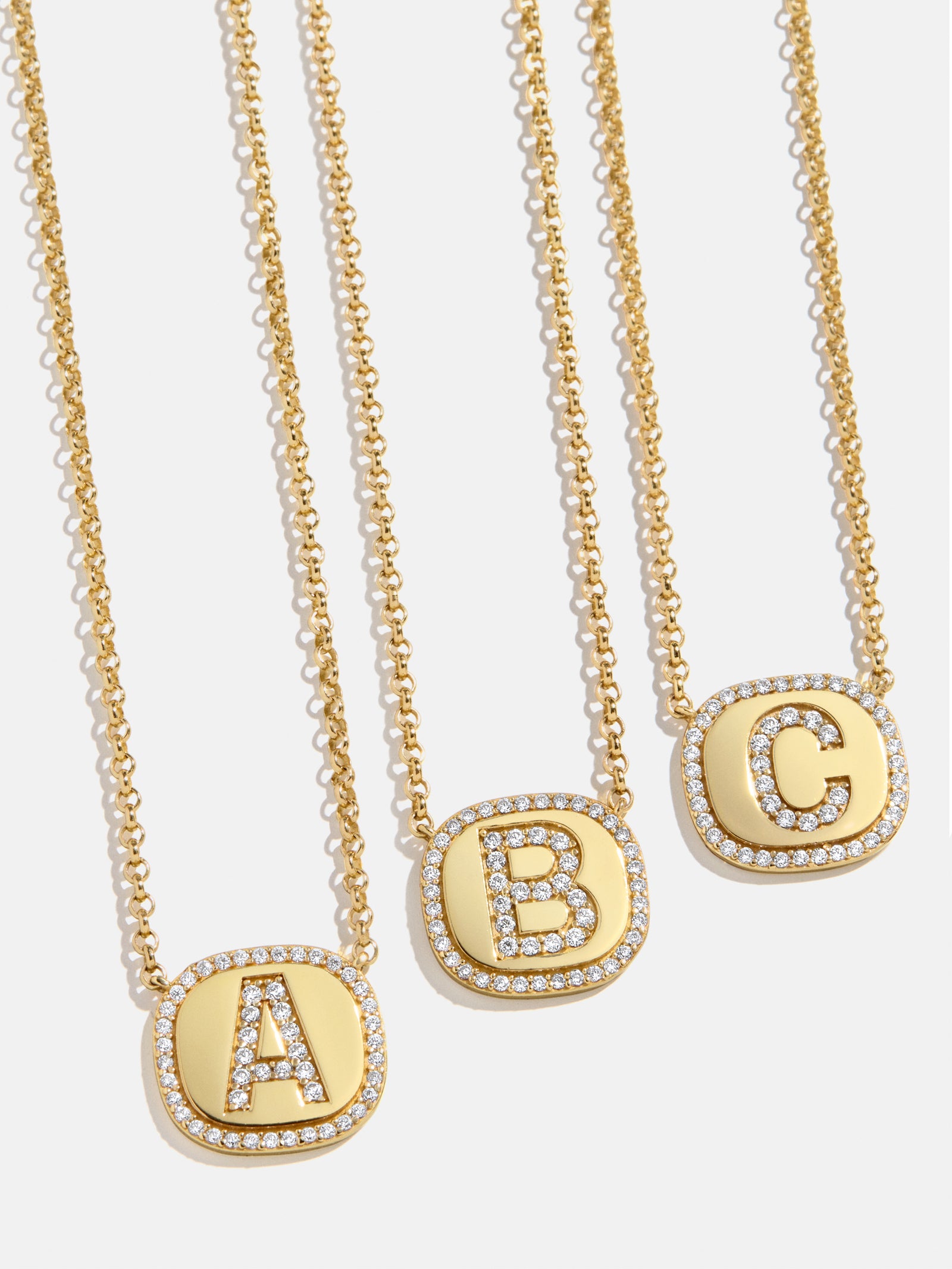 18K Gold Initial Pendant Necklace - Gold/Pav??