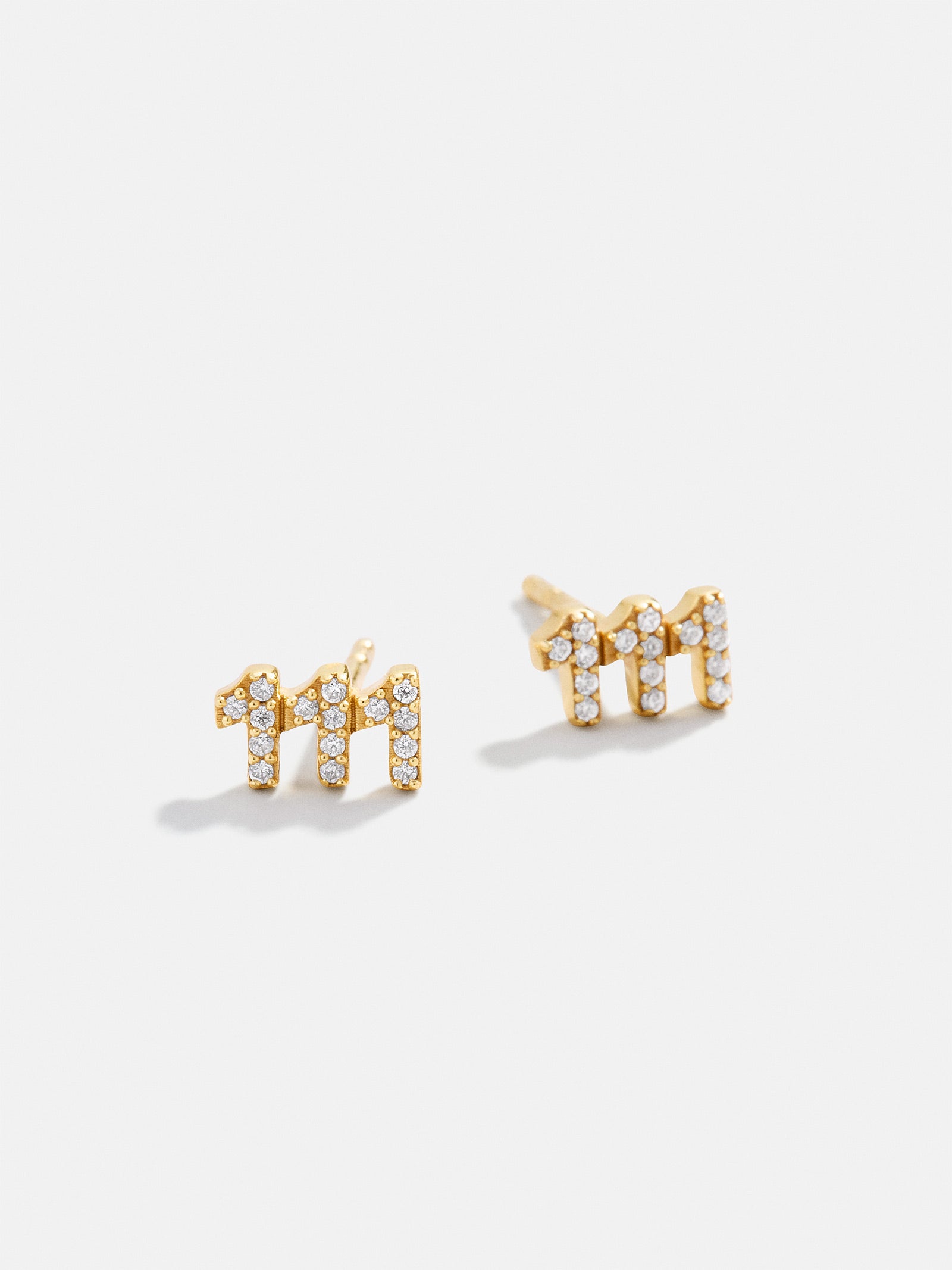 18K Gold Angel Number Earrings - Gold/Pav?? - Image 3