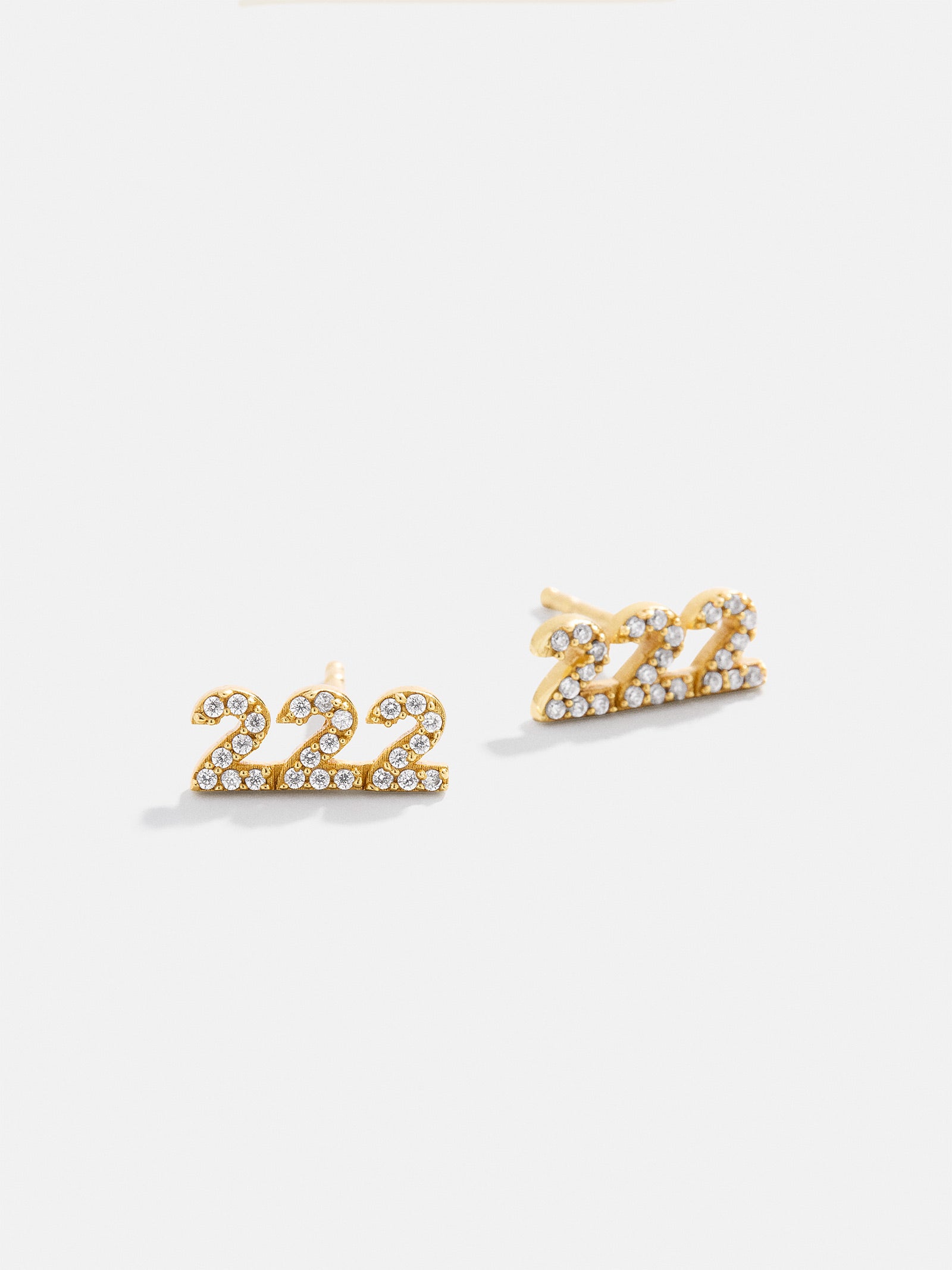18K Gold Angel Number Earrings - Gold/Pav?? - Image 4