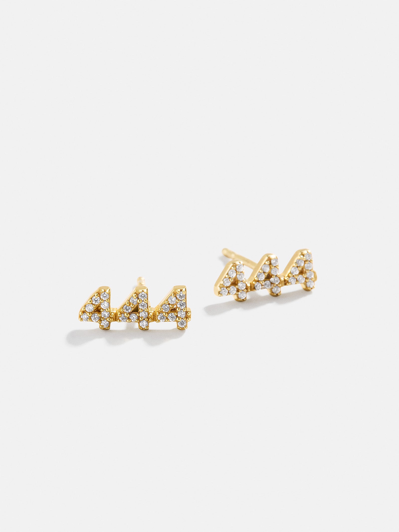 18K Gold Angel Number Earrings - Gold/Pav?? - Image 6