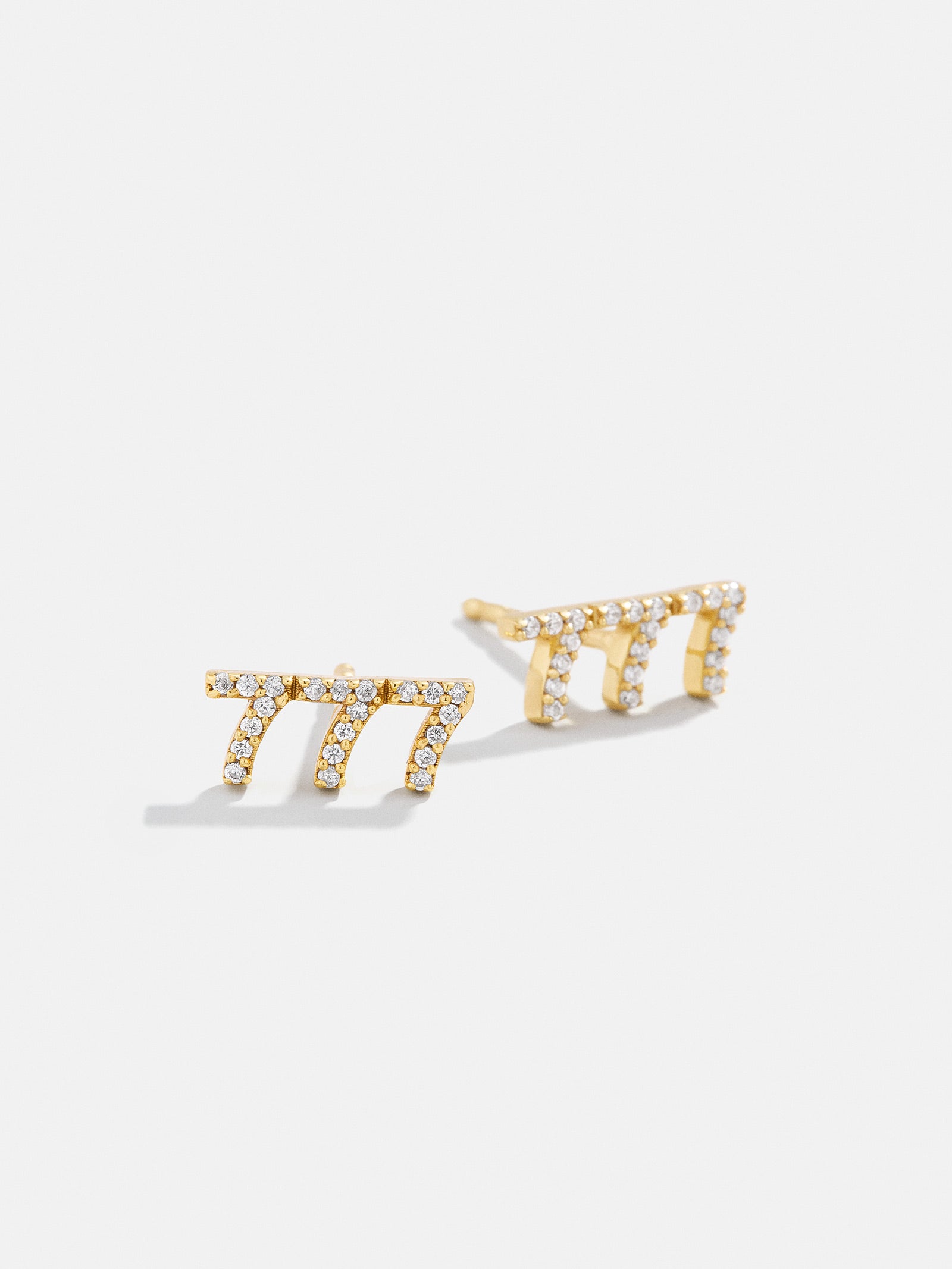 18K Gold Angel Number Earrings - Gold/Pav?? - Image 9