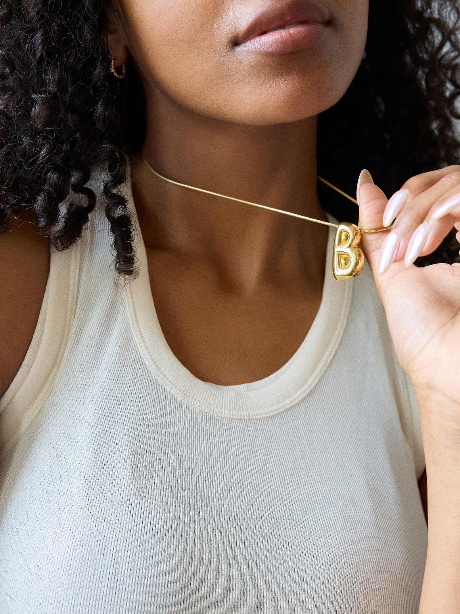 Bubble Initial Necklace - Image 2