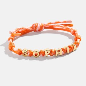 Paracord Waterproof Custom Nameplate Bracelet - Orange Tangerine