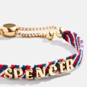 Woven Kids' Custom Friendship Bracelet - Red/Blue Stripe