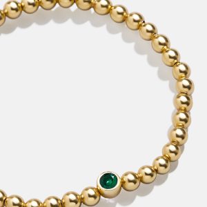 18K Gold Birthstone Pisa Bracelet - Emerald