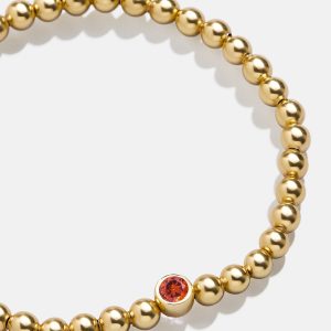18K Gold Birthstone Pisa Bracelet - Garnet