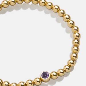 18K Gold Birthstone Pisa Bracelet - Light Amethyst