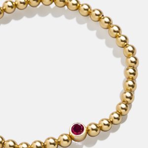 18K Gold Birthstone Pisa Bracelet - Ruby