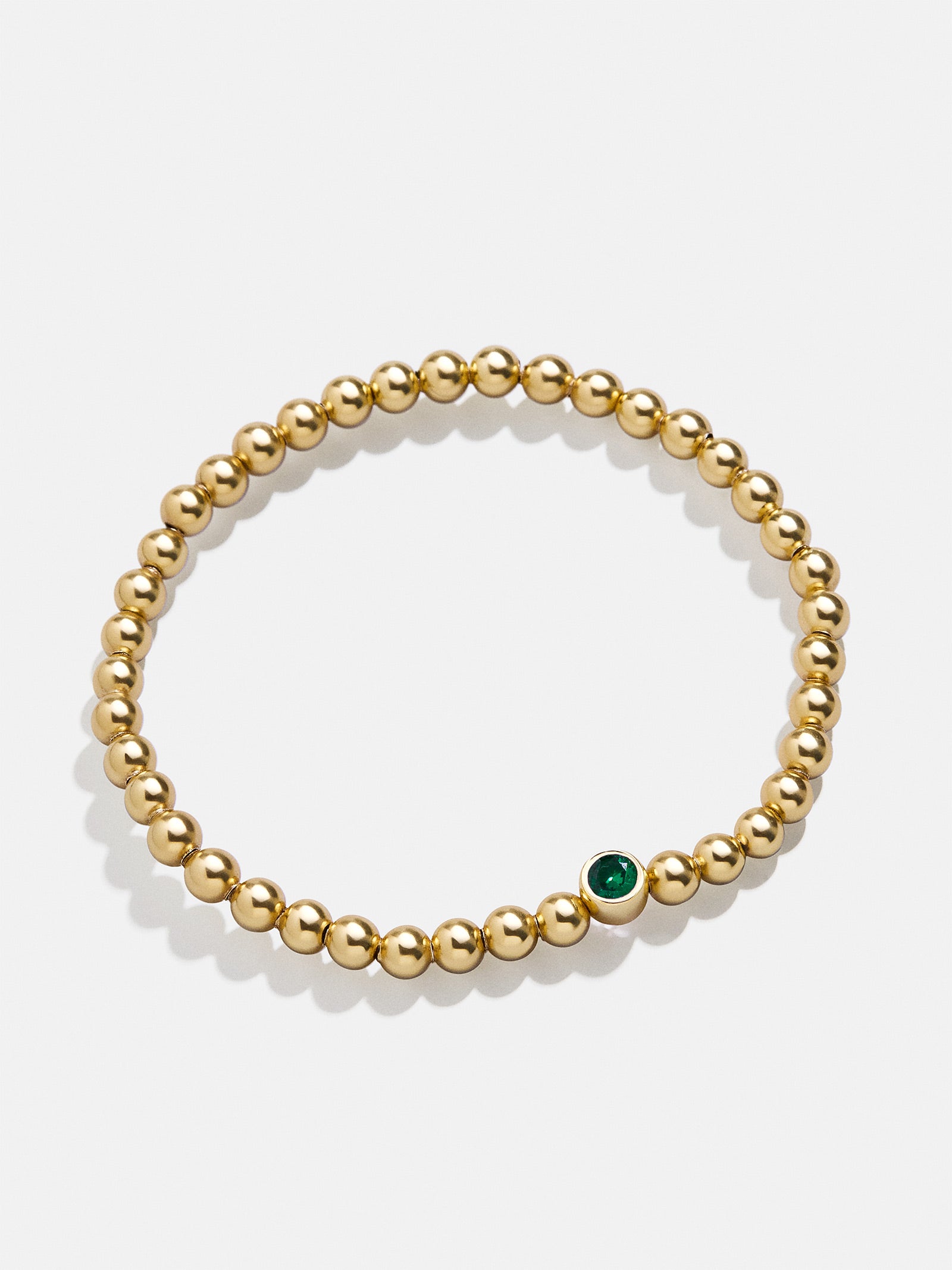 18K Gold Birthstone Pisa Bracelet - Emerald - Image 3