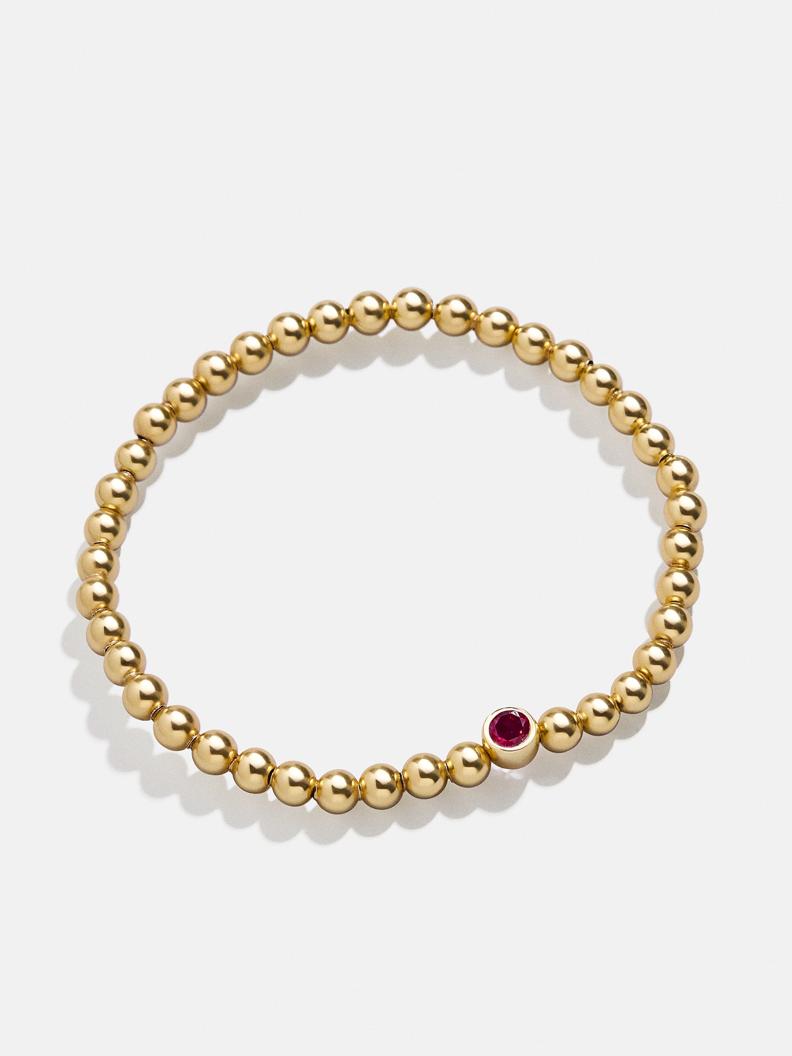 18K Gold Birthstone Pisa Bracelet - Ruby - Image 3