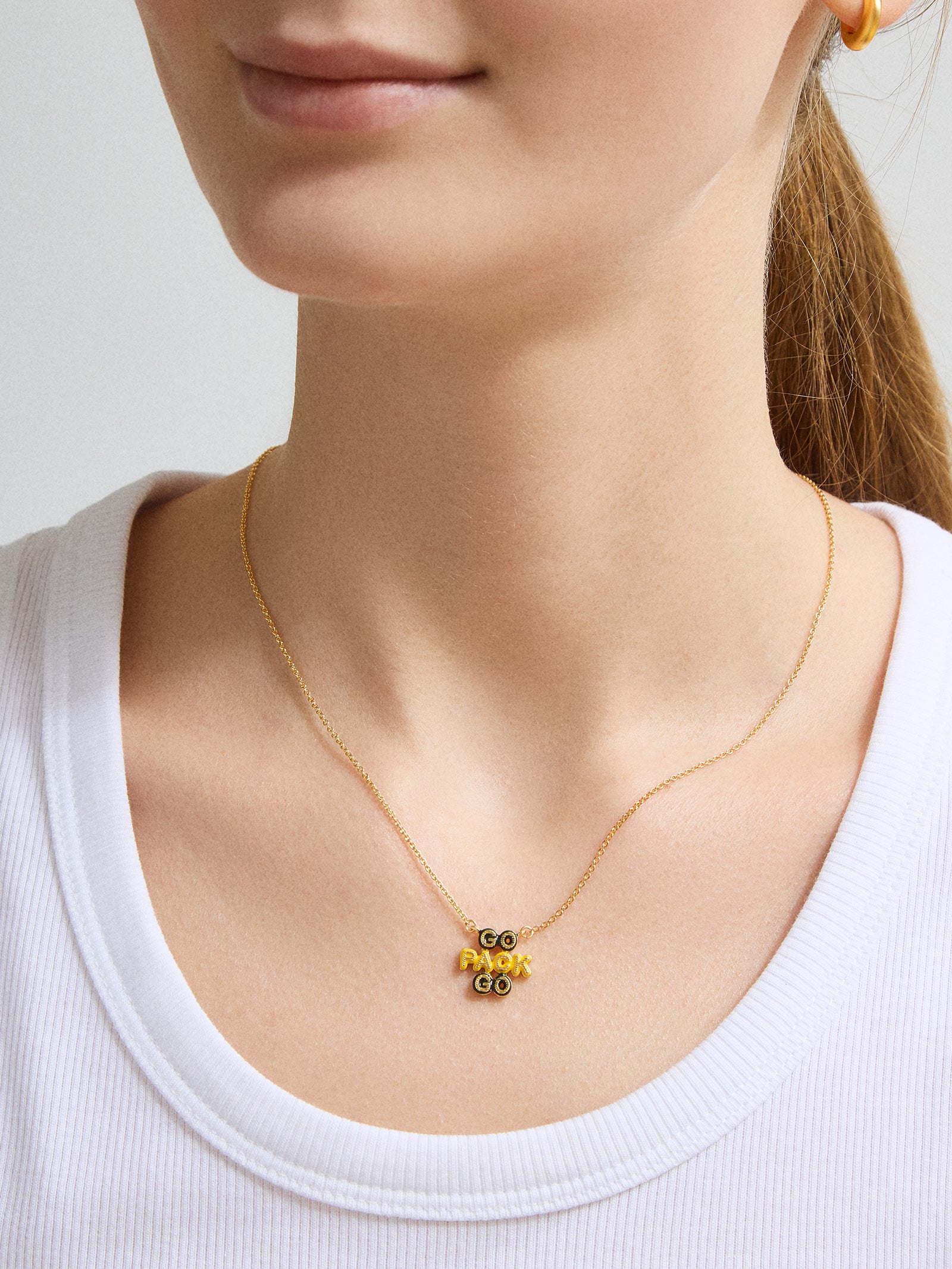 WEAR By Erin Andrews x BaubleBar Enamel Slogan Necklace - Green Bay Packers - Image 2