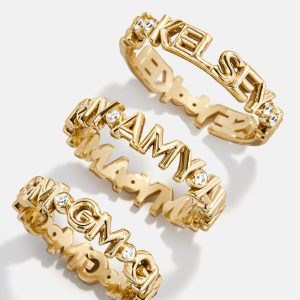18K Gold Custom Nameplate Ring - 18K Gold. Pav?? Cubic Zirconia Stones