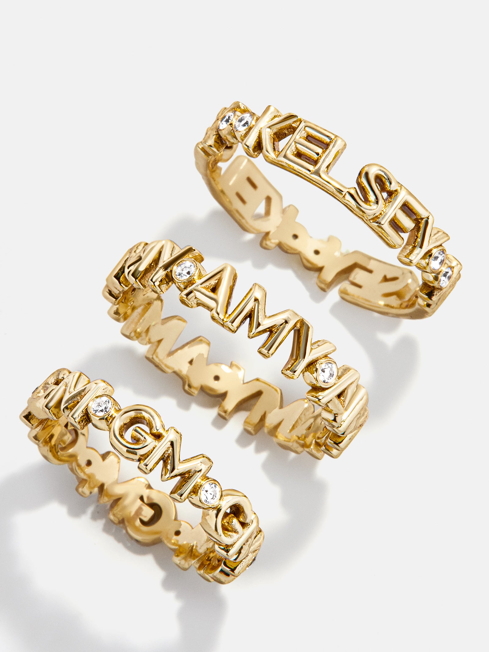 18K Gold Custom Nameplate Ring - 18K Gold. Pav?? Cubic Zirconia Stones - Image 5