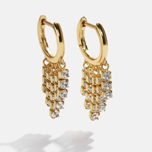Bobbie 18K Gold Earrings - Gold/Pav??