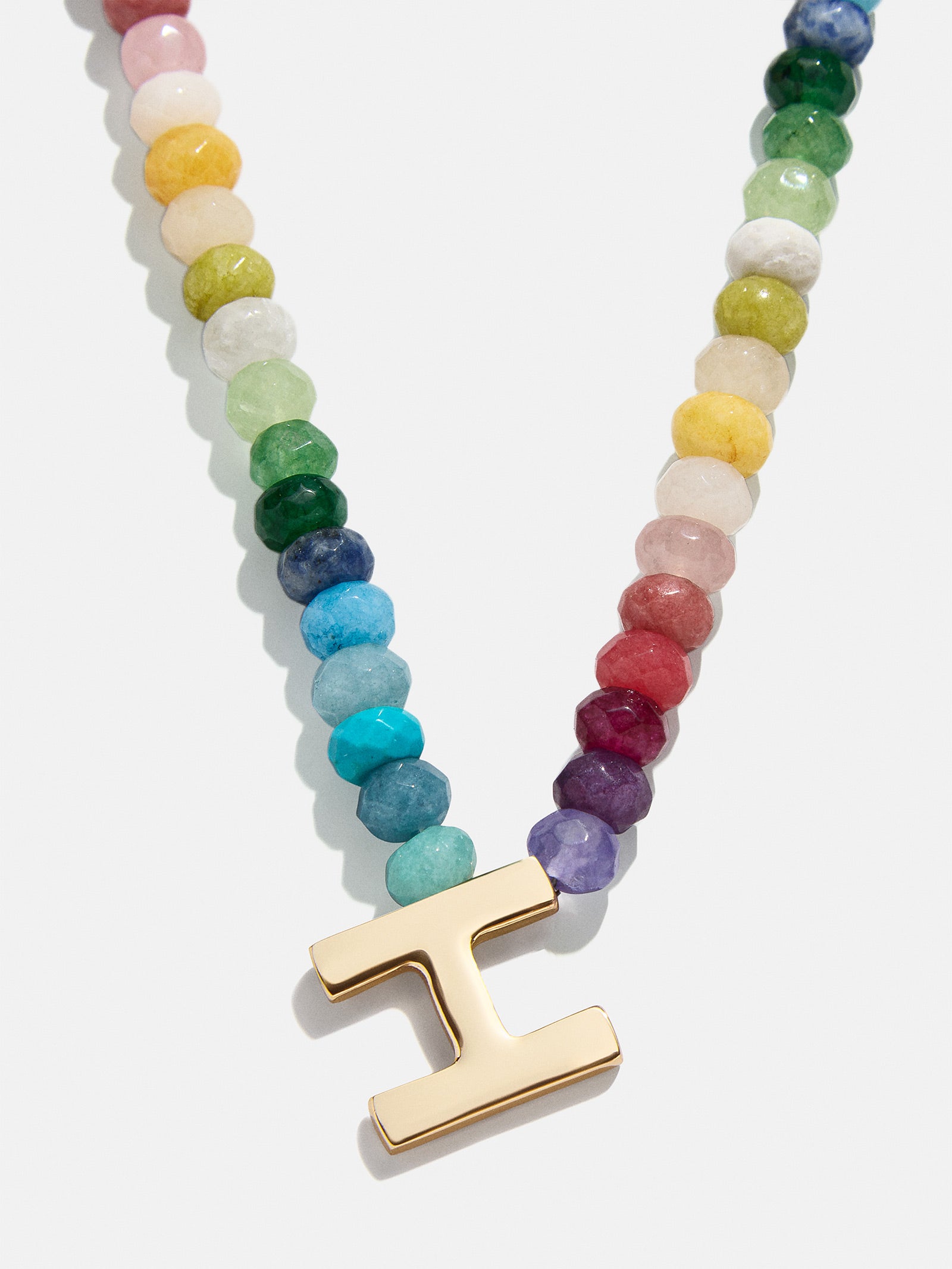 Semi-Precious Block Initial Necklace - Multi - Image 10